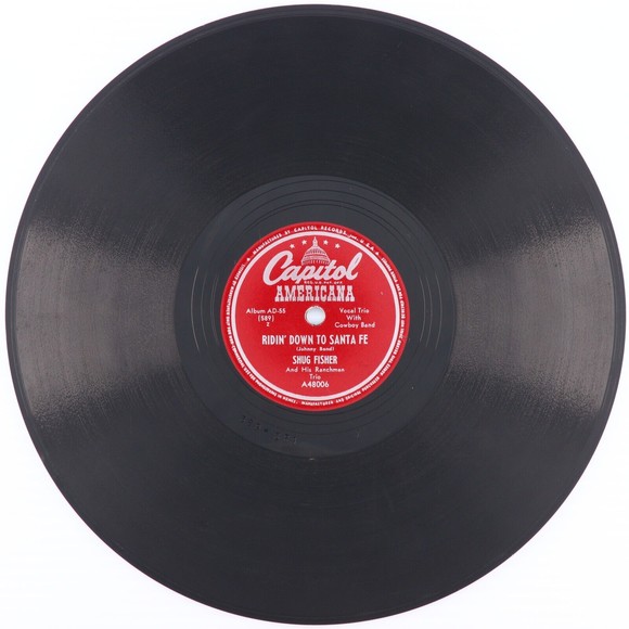 Tex Williams, Shug Fisher, Miss Molly/ Ridin’ Down To Santa Fe 10" 78 rpm Record - Picture 6 of 7